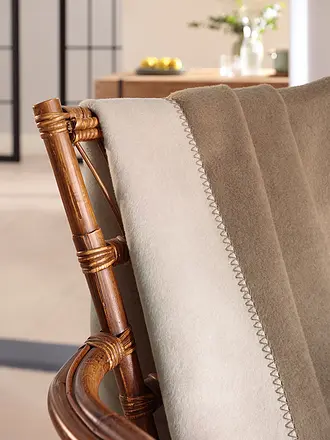 BIEDERLACK | Wohndecke - Plaid 150x200cm UNI DOUBLEFACE Feige Taupe | camel